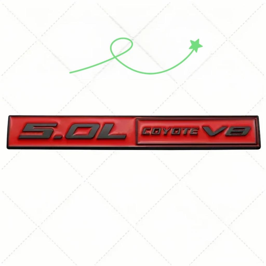 3D Metal 5.0 V8 Badge Sticker Rear Trunk Side Fender Emblem Decal