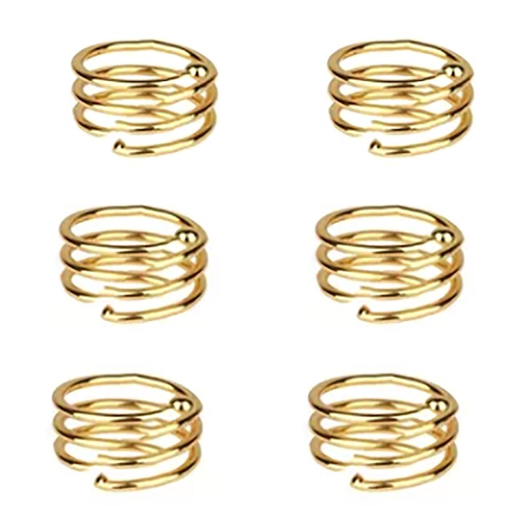 12 Stück Serviettenring Spirale Waschbar Dekorativ Metall Serviettenhalter Ring für Hochzeitsfeier Bankett