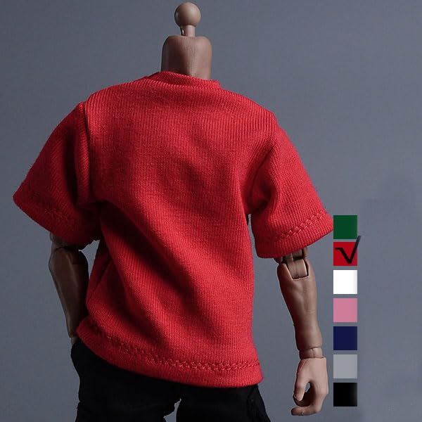 

112 Scale Action Figure Costume T-Shirt (Body, Head, Shoes, etc. Not Included) - Red