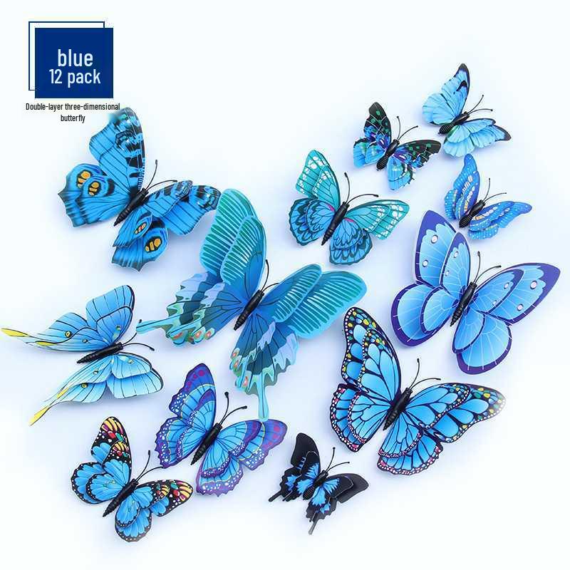 3D Double-Layer Butterflies Wall Décor & Refrigerator Magnets