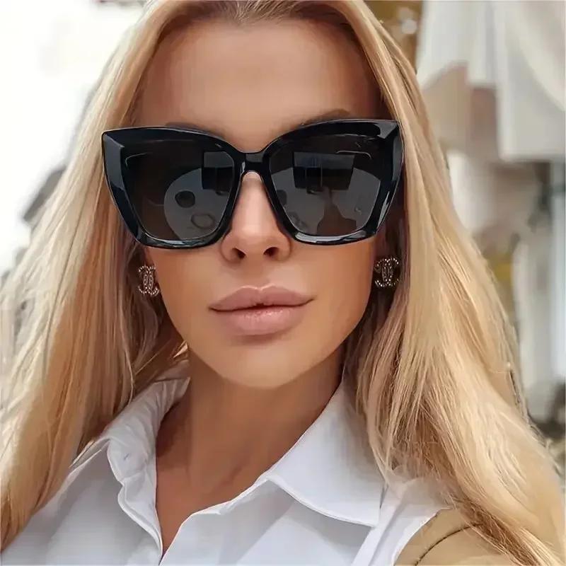 Mode Sonnenbrille Damen Herren Quadratisch Kunststoff Vintage Stilvoll Übergroß Damen Sonnenbrille Retro Urlaub