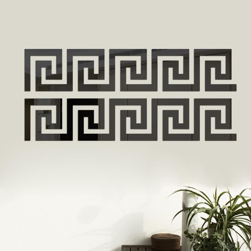 10pcs Building Border Acrylic Mirror Sticker Wall Art Home Removable DIY Decoration Irregular Mirror Wall Stickers Home Decor