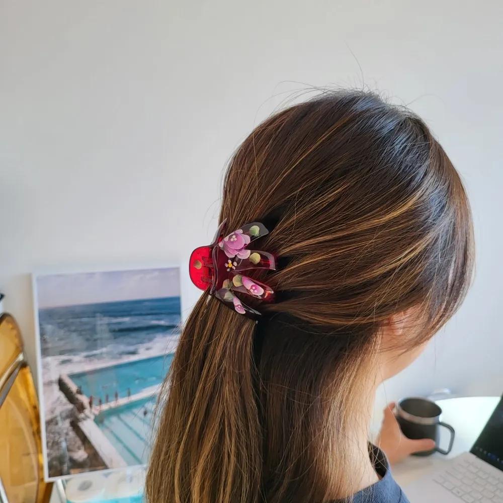 Flower painting king hair clip hairpin