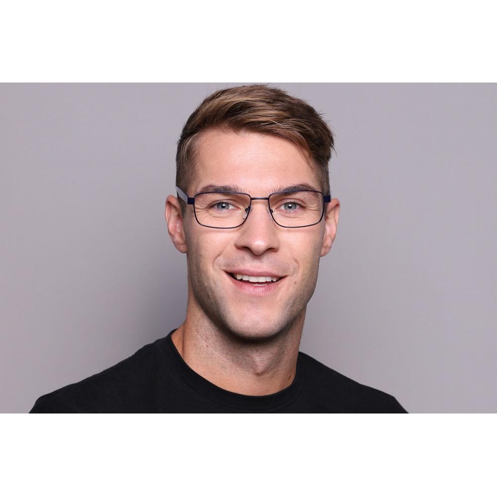 Full Rim Rectangle Matte Blue Smartbuy Collection Millow 885a Fashion Men Eyeglasses