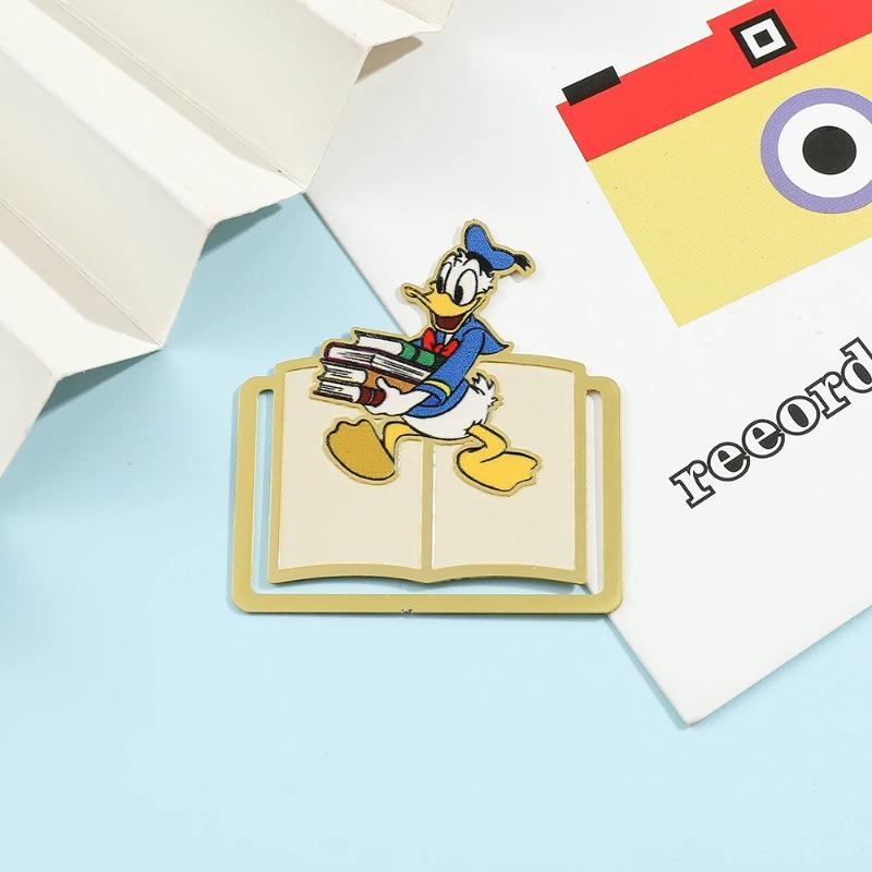 Cute Cartoon Mickey and Friends Bookmarks Anime Book Clips Metal Book Mark Anime Fans Collection Gift for Book Lovers Stationery