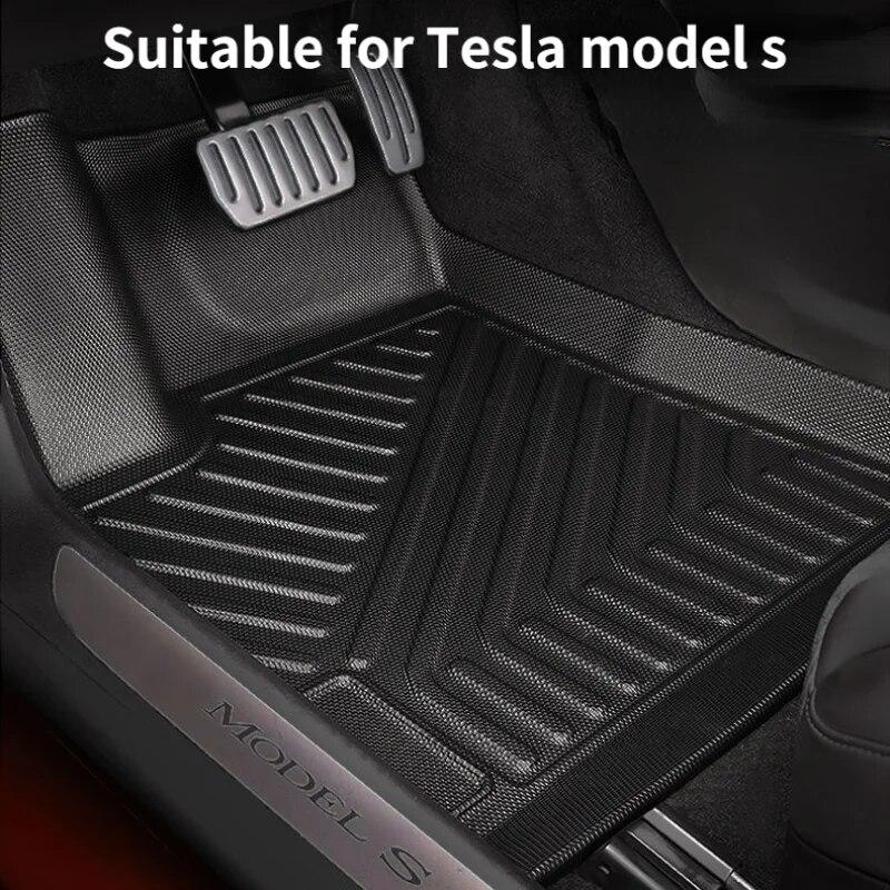

Специальные подушечки для ног для Tesla Model S 2018 2021 2022, полностью окруженные 3D подушечками для ног, водонепроницаемый ковер из ТПЭ, автомобильные аксессуары