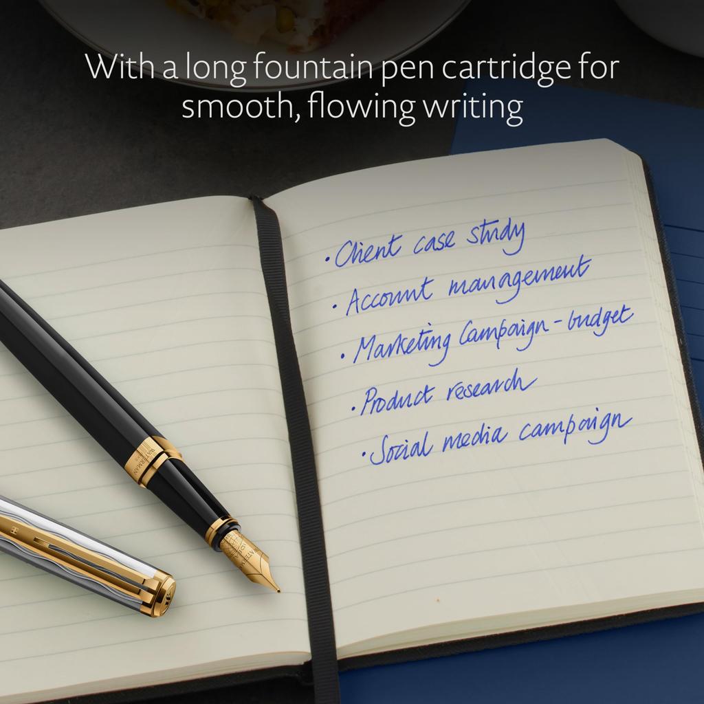 WATERMAN Exception Slim Deluxe Reflection of Paris GT Fountain Medium 18K Gold Gift Premium Officially Product Number 2200947 Pen, Nib, Nib, Boxed,