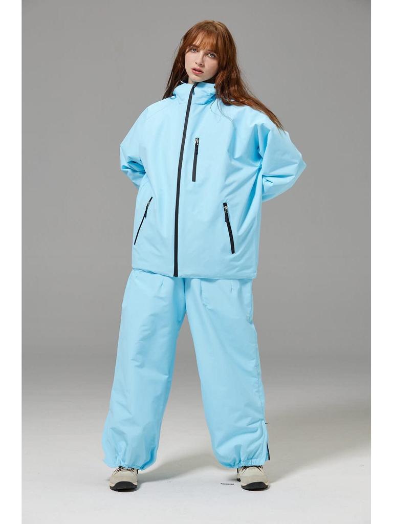 Unisex Windproof Waterproof Loose Fit Ski & Snowboard Suit Set
