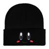 Cappello a Maglia Rosa con Viso Ricamato 3D Espressione di Kirby Carino Versatile Cappello in Filato