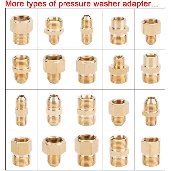 High Pressure Washer Adapter, Brass Hose Extension Coupler 22mm Male to 22mm Male Washer Fitting, 4500 PSI (Inner Diameter 15mm)