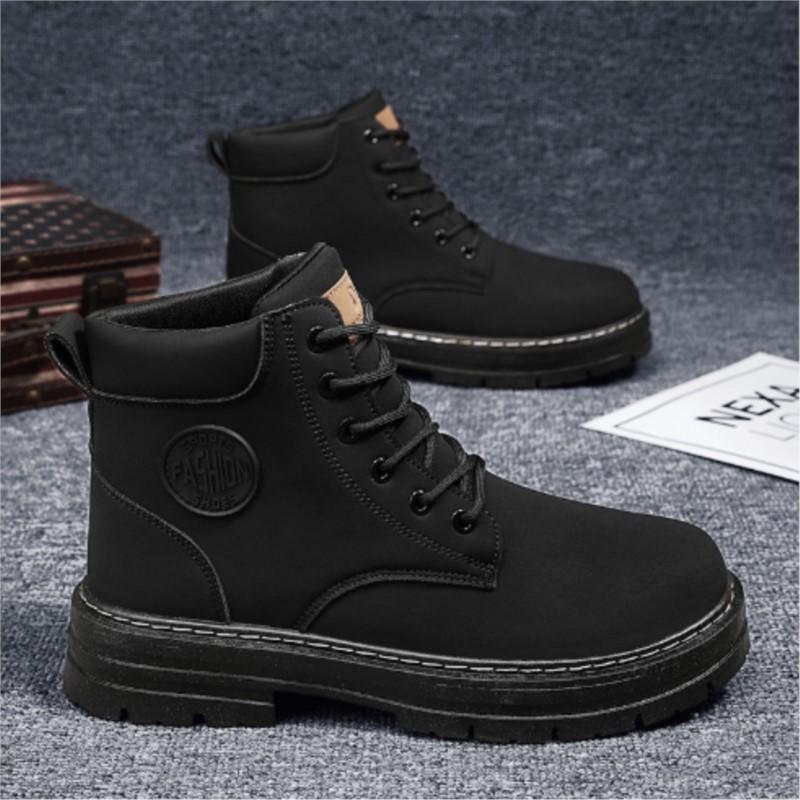 Pánské boty Zimní Vysoké Britské Overaly Velké Žluté Boty Pánské Silné Bavlněné Boty s Kašmírem Teplé Sněhule M1031