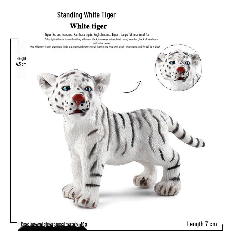 Children s Wildlife Animal Model Set: White Tiger & Lion Figures