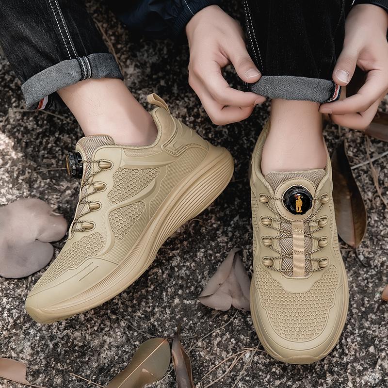 High Quality Leather Hiking Shoes Durable Outdoor Sport Men Trekking Leather Shoes Lace-Up Climbing Hunting Sneakers