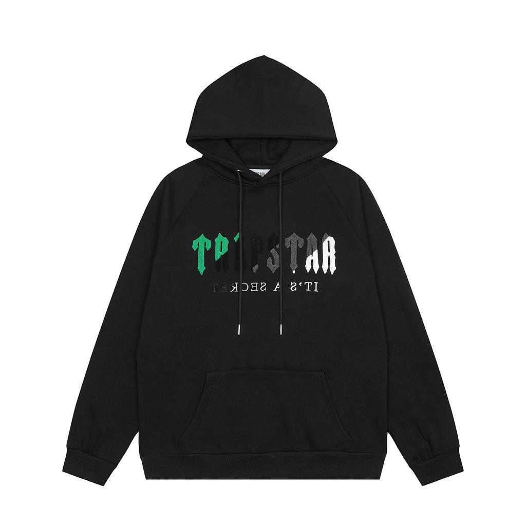 Trapstar Trendy Embroidered Hoodie Set: Unisex High Street Style with Plus Velvet Lining.