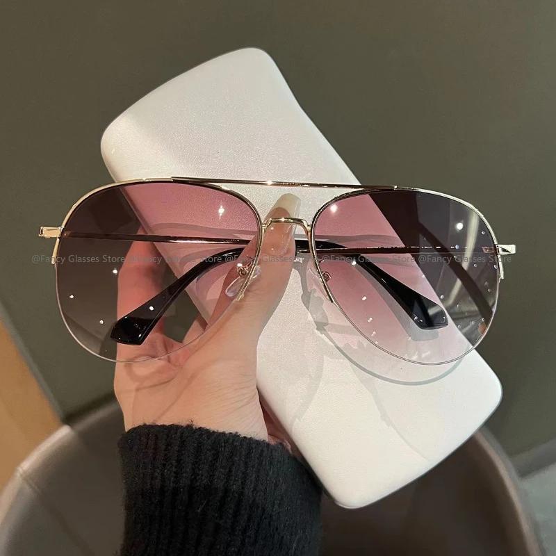 Nowe Modne Okulary Przeciwsłoneczne Pilotki z Soczewkami Gradientowymi Vintage Okulary do Jazdy na Rowerze i Jazdy Samochodem Unisex Ochrona Uv400 Okulary