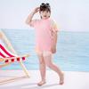 Split Style Pink Sun Protection Swimsuit for Girls - High School and Big Kids