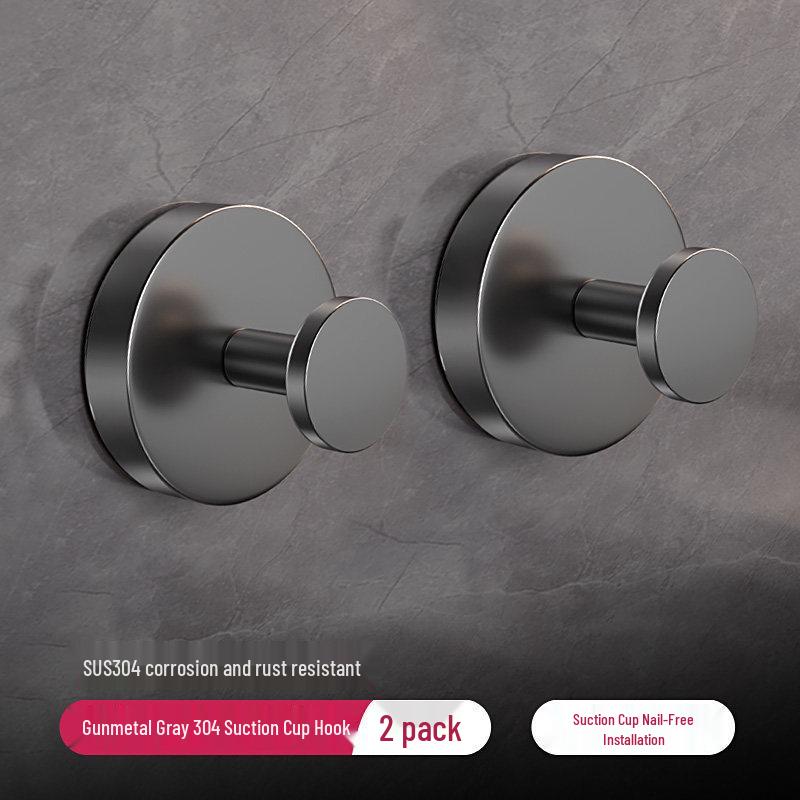 304 Stainless Steel Rotating Suction Cup Hook – Strong, No-Drill, Load-Bearing Hook for Kitchen, Bathroom, and Toilet.