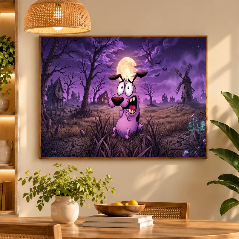 5D Diamond Painting Courage the Cowardly Dog DIY Full Drill Diamond Art Kit Home Decoration