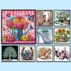 5D-Diamant-Malerei-Set zum Selbermachen, teilweiser Spezialbohrer, Blumendekoration