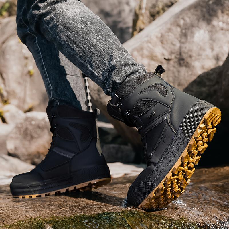 Shoes for Men's Autumn Winter Hiking Desert Waterproof Boots Windproof Warm Boots Outdoor Boot Men's Motorcycle Off-road Boots