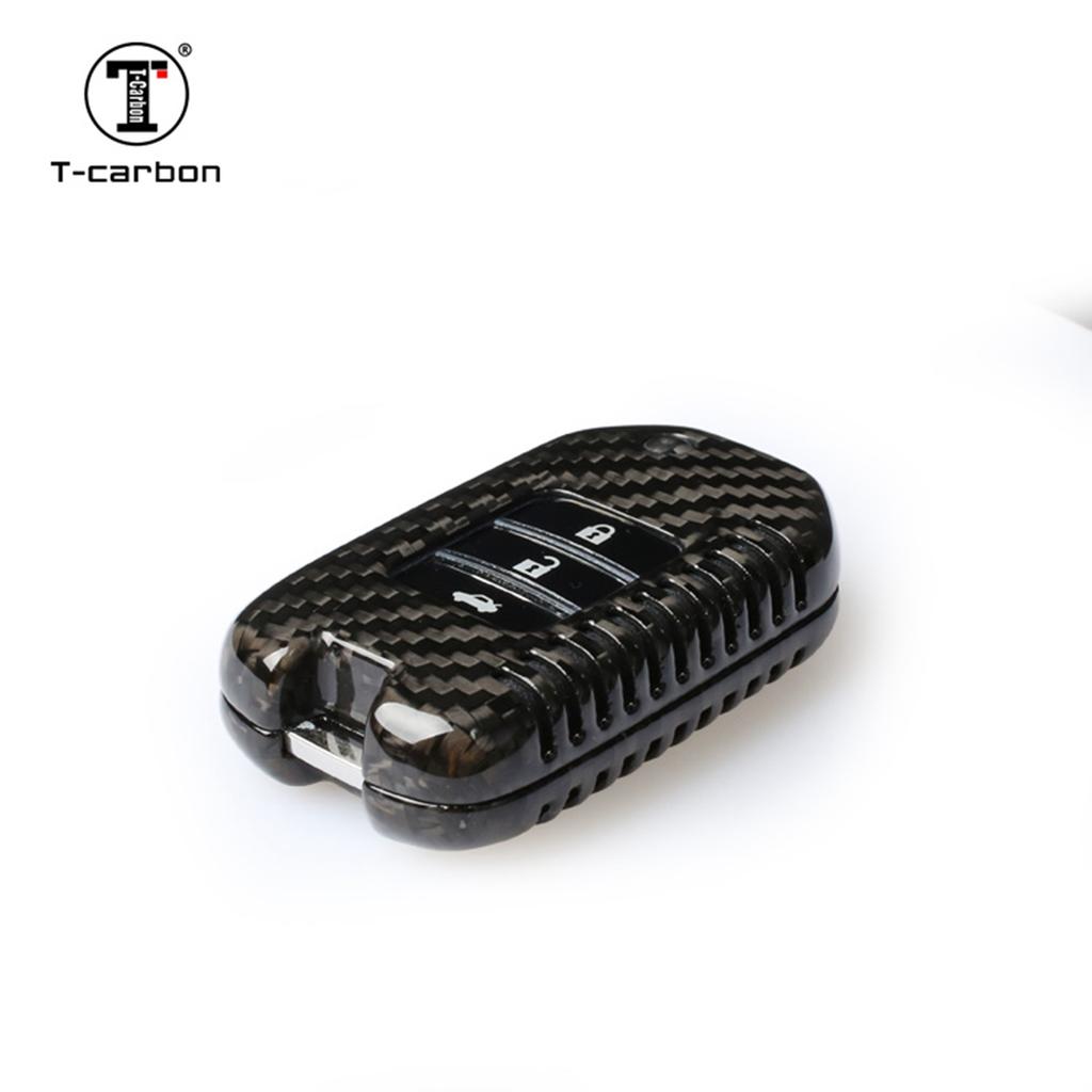 Carbon Fiber Car Key Case Cover Fit For Honda Folding Key T-Carbon Car Key Fob Shell Interior Accessories