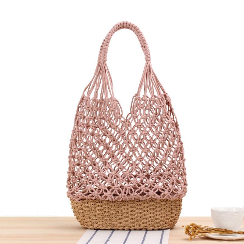 

Mori Style Handmade Mesh Single Shoulder Bag рожевий