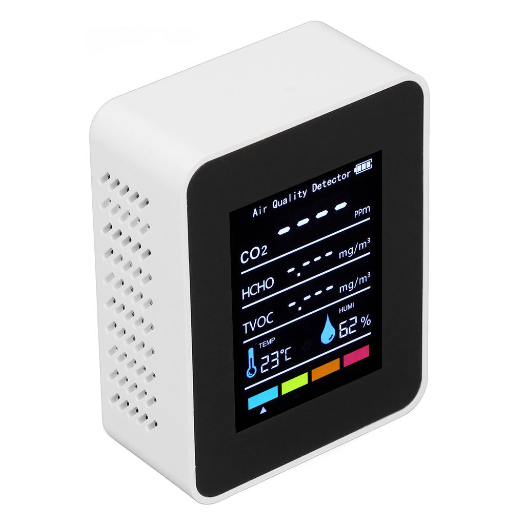 Air Quality Monitor White Semiconductor High Resolution Adjustable Brightness CO2 Detection Sensor