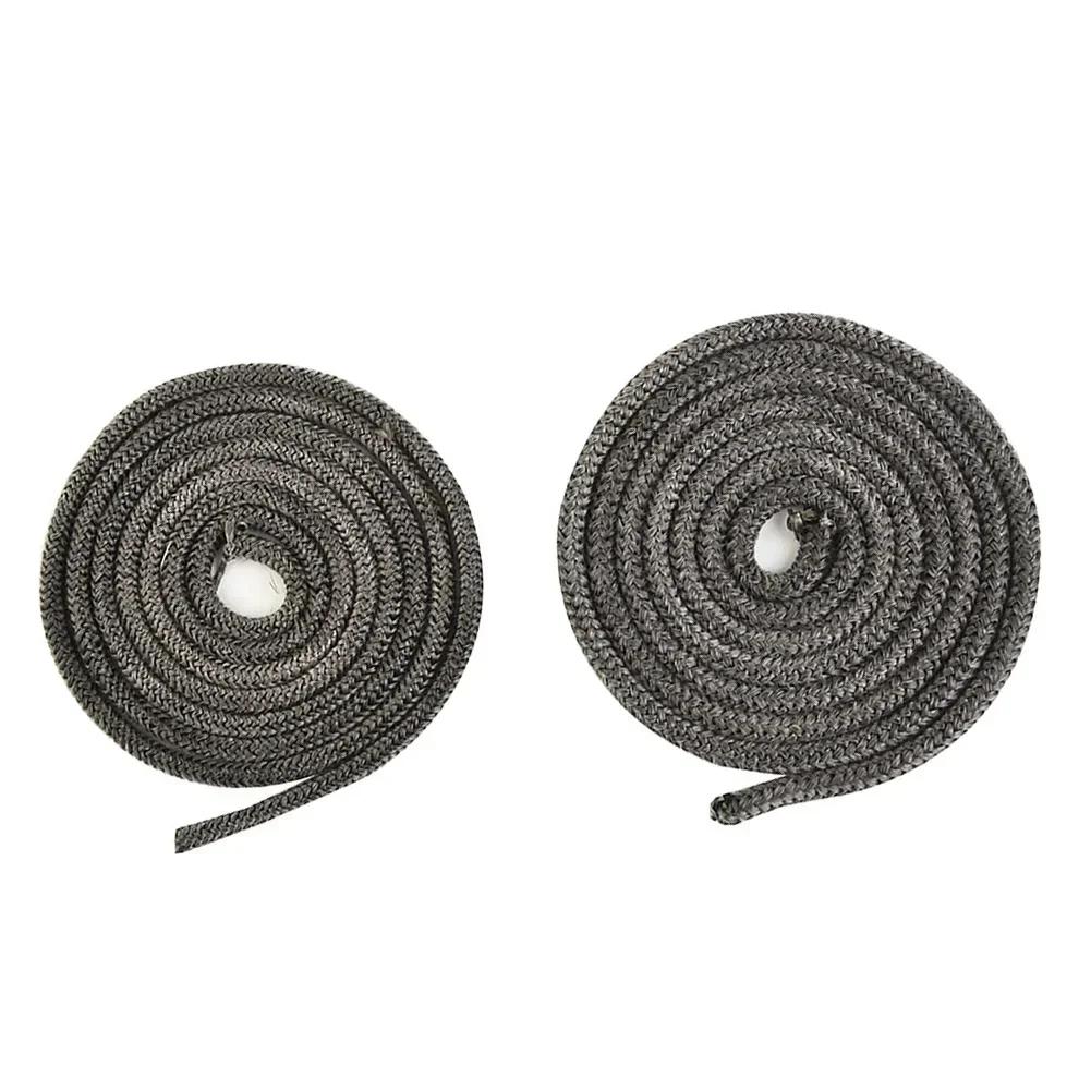 Black Stove Fire Rope Fireplace Sealing Rope Gasket Cord 6/8mm 2M Fiberglass Stove Door Fireplace Cord Replacement