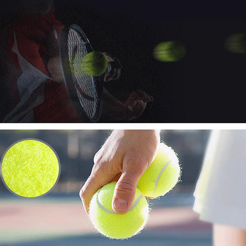 3ks/Sada Tenisových Míčků Odolných Proti Opotřebení Vysoce Pružné Vlákno Gumové Tréninkové Míčky 65 mm Tréninkový Tenisový Míček Pro Začátečníky Pro Klub