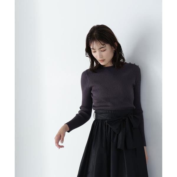 Natural Beauty Basic Asymmetrical Rib Knit Sweater In Charcoal Women's