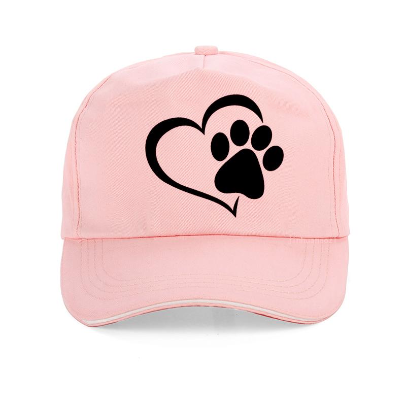 Love Dog Paw Heart Print Baseball cap Unisex Women Summer pop Harajuku Hip Hop hat Unisex outdoor adjustable bone Snapback hat
