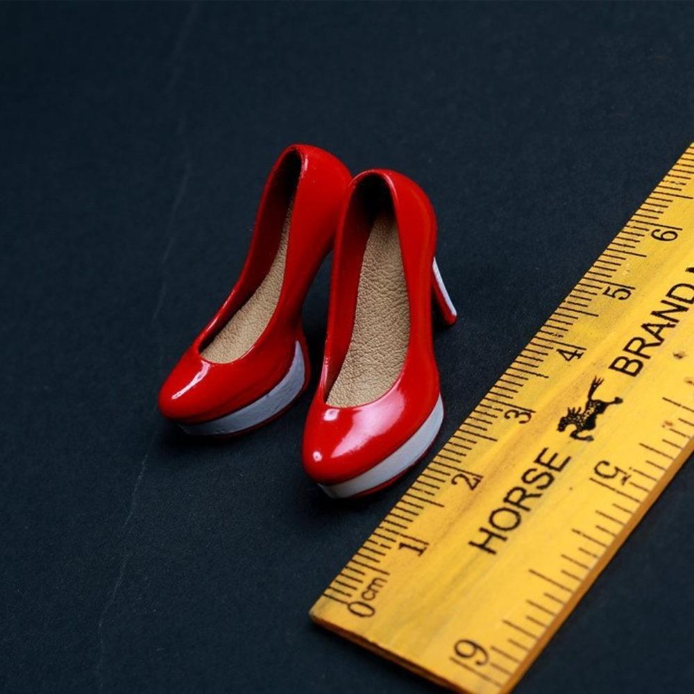 

1/6 Scale 1/6 High Heel Shoes Female Women Doll Shoes Fashion Doll Stiletto Shoes Humanoid Dolls Red white
