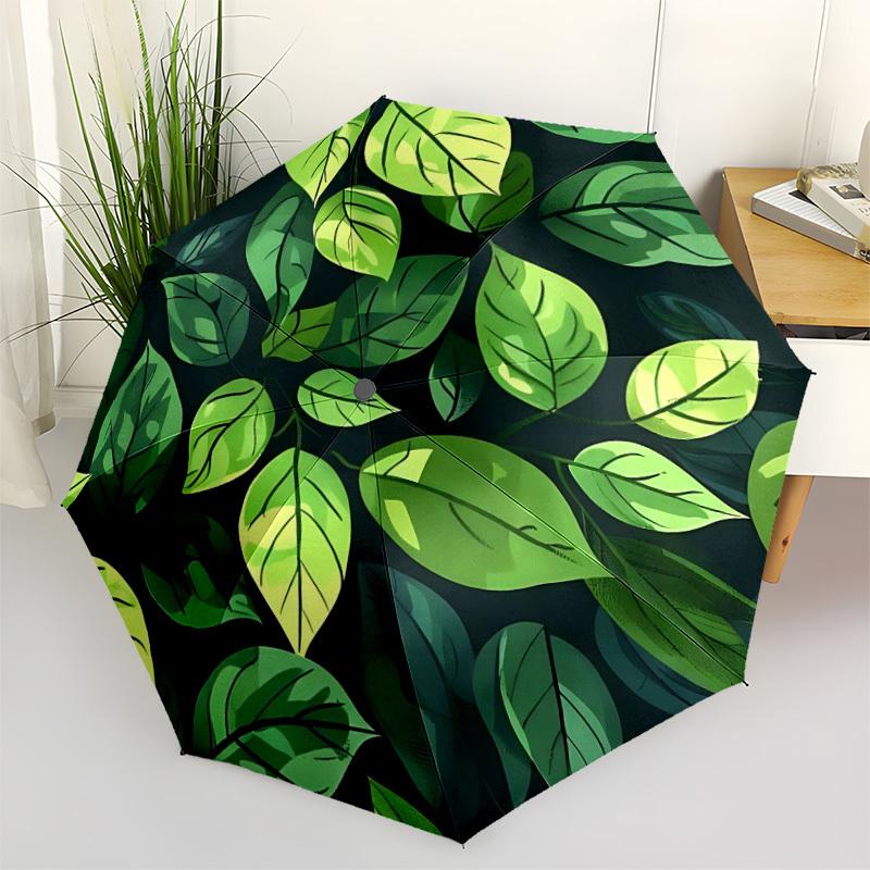 1pc Leaf Nature Automatic Open/Close Umbrella with One Touch Button,, Windproof Design   Lightweight Portable Umbrella for Women & Men6137