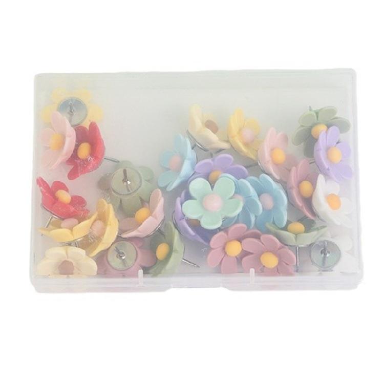 

20/30Pcs Flower Push Pins for Office Bulletin Board Cork Board Notice Board Pin Drawing Pins Map Pins for Hanging