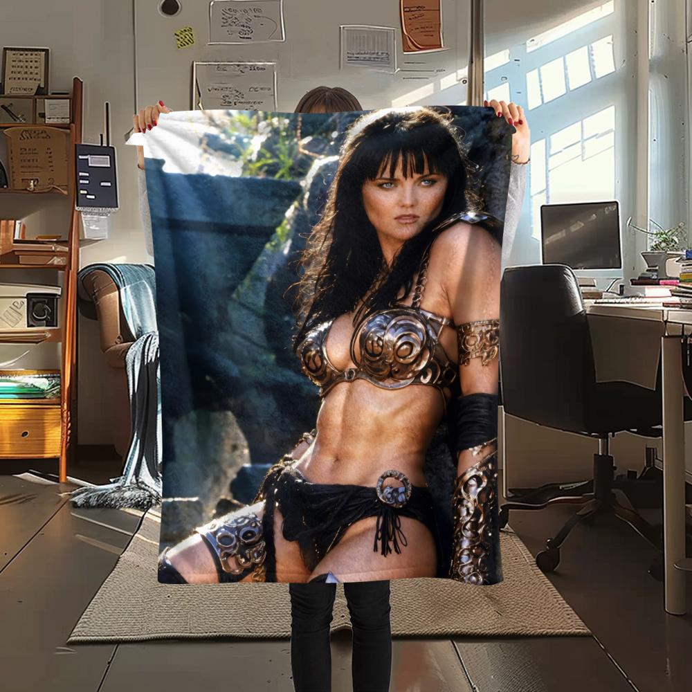 1PC Xena Warrior Print Flannel Blanket, High Quality Comfortable for All Seasons, Home Decor, Warmth and Comfort, Perfect for Christmas Gifts251