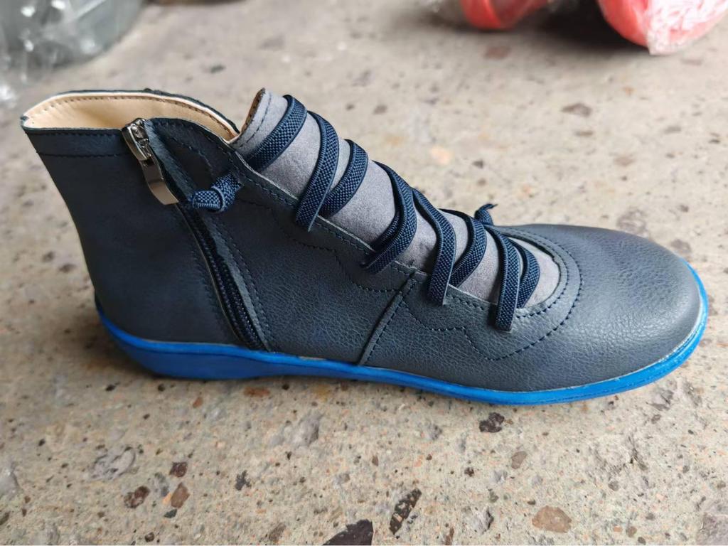 Nowe europejskie i amerykańskie damskie buty śnieżne z płaską podeszwą, sznurowane, w dużych rozmiarach, z krótkiej bawełny.