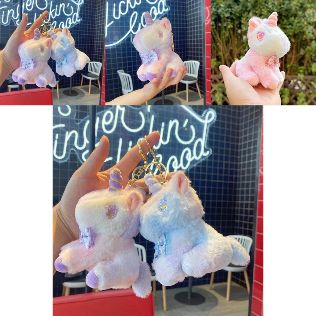 Unicorn Plush Keychain With Bow Decoration And Bright Colors For Kids And Collectors