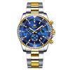 Stylish Business Watch Date Metal Easy To Blue Stainless Silver Men's - Quartz, Waterproof, Analog, Display, Band, Casual, Read, Fashionable,