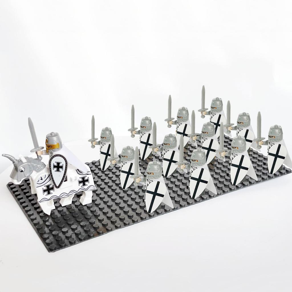 13pcs Teutonic Roman Templaer Knights Hospitaller Spartacus Army Solider Minifig Building Block Toys for Kids
