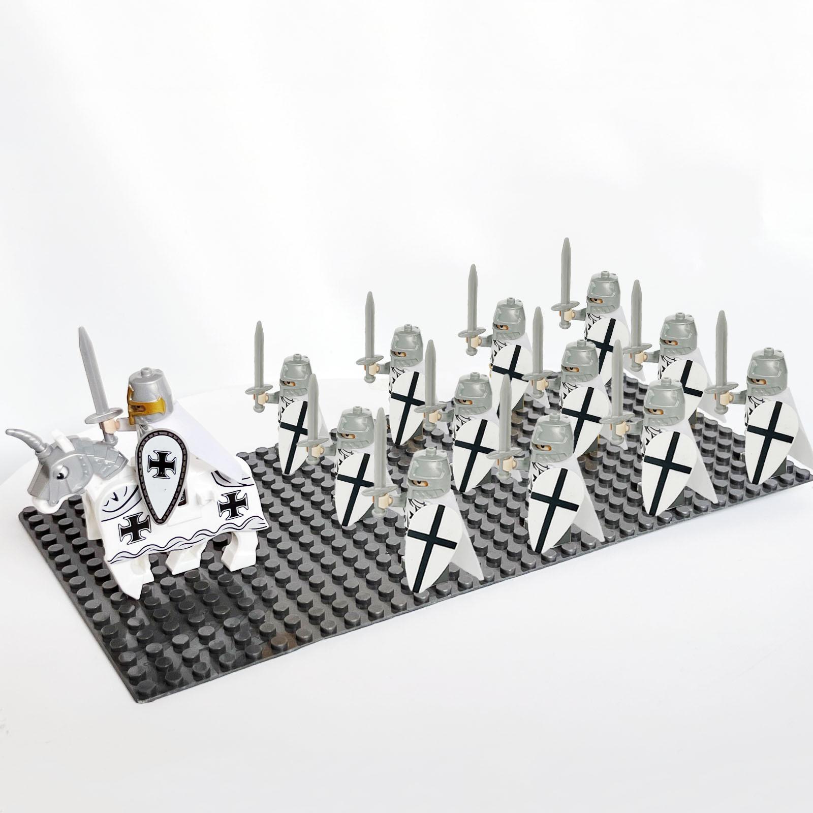 13pcs Chevaliers Teutoniques Romains Templiers Hospitaliers Armée de Spartacus Soldat Mini Figurine Blocs de Construction Jouets pour Enfants