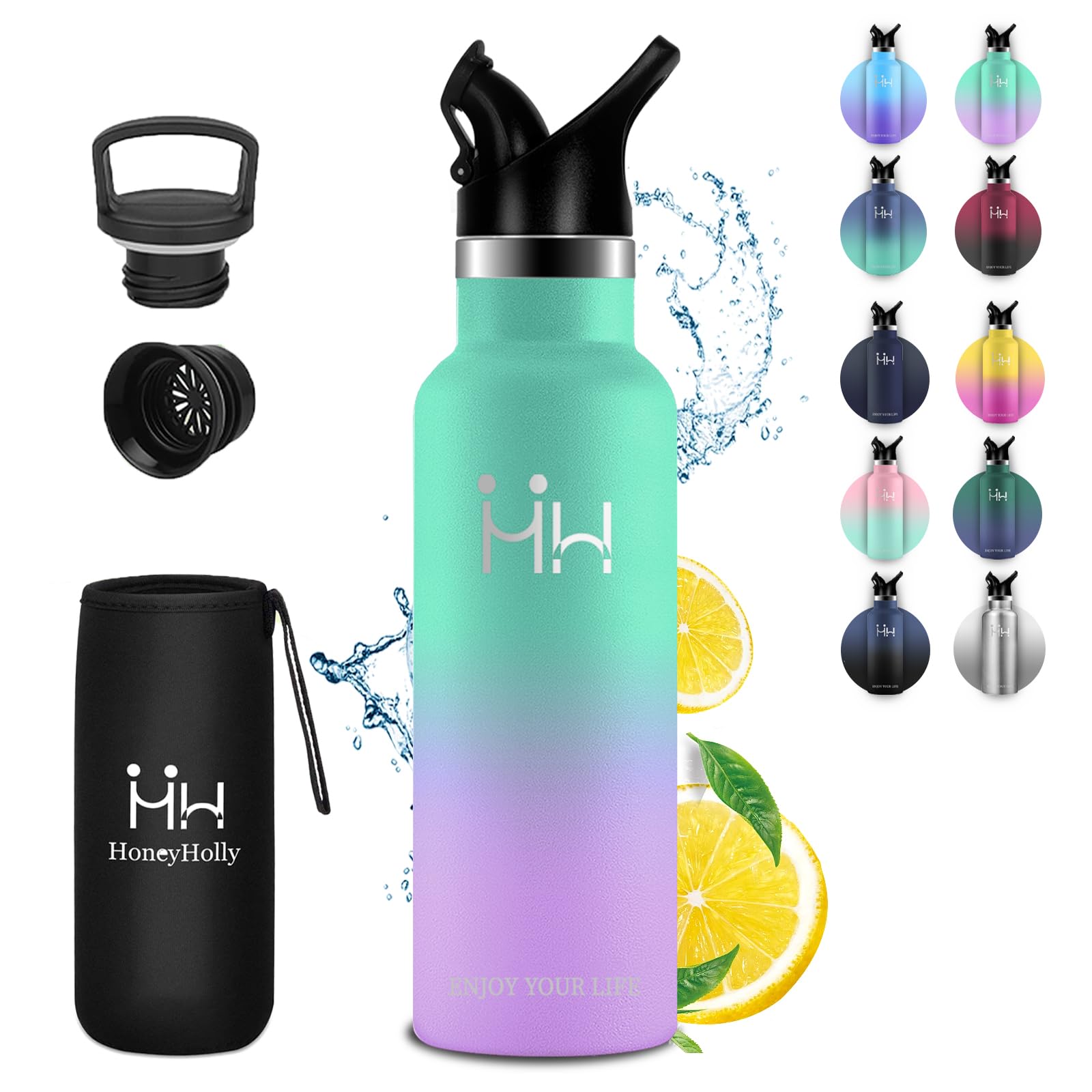 

Eliciya 1 Liter Vacuum Insulated Stainless Steel Water Bottle, Large Capacity, Insulates Hot and Cold Water, Leak-Proof Travel Bottle, Stylish