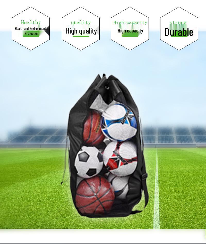 Cross-Border Sports Ball Storage Bag: Large Mesh Drawstring for Football, Basketball, Volleyball Equipment.