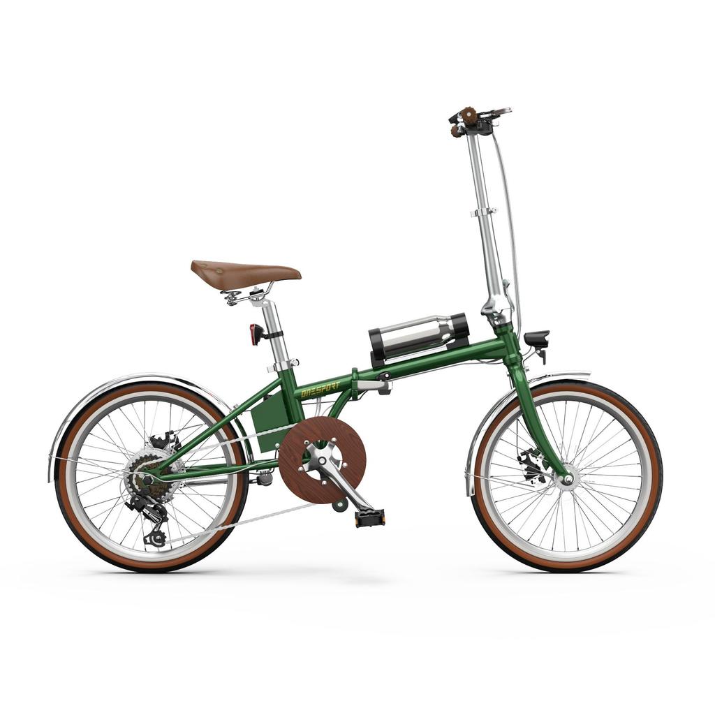 OT02PRO, rosso/verde, potenza motore 250W, 36V, batteria staccabile 5.2AH, pneumatici 20*1.35 pollici, bicicletta elettrica da città, velocità massima 25KM/H
