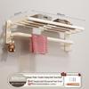 Abdo Space Aluminum Punch-Free Bathroom Towel Rack with Shelf