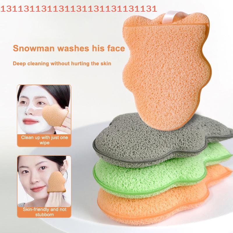 Makeup Removal Wash Reusable Clean Tool Snowman Glove Style Facial Exfoliating Sponge Puff Deep Cleansing