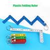 0.5m Folding Ruler with Keychain Plastic Foldable Measuring Ruler for Student Drawing Craft Portable Multi Angle Tool