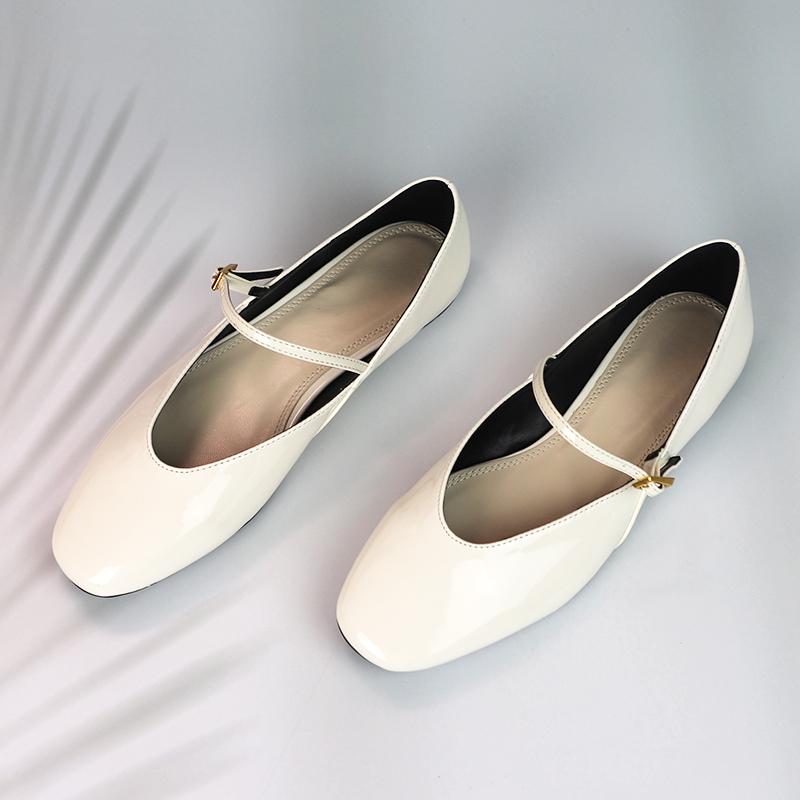 Summer Women's Mary Jane Shoes Shallow Buckle Strap Soft Sole Leisure High Quality Walking Outside Ladies Ballet Flats