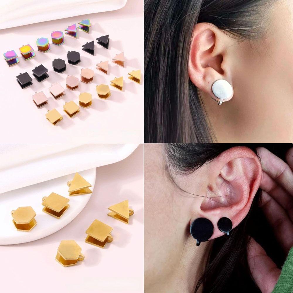 Stainless Steel Pressure Earrings Non-pierced Clip on Compression Earring Jewelry Accessories