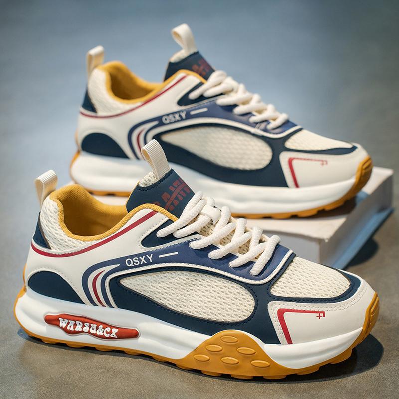 Men's shoes 2025 summer new breathable mesh sports shoes Korean version color matching light soft sole casual shoes dad shoes men