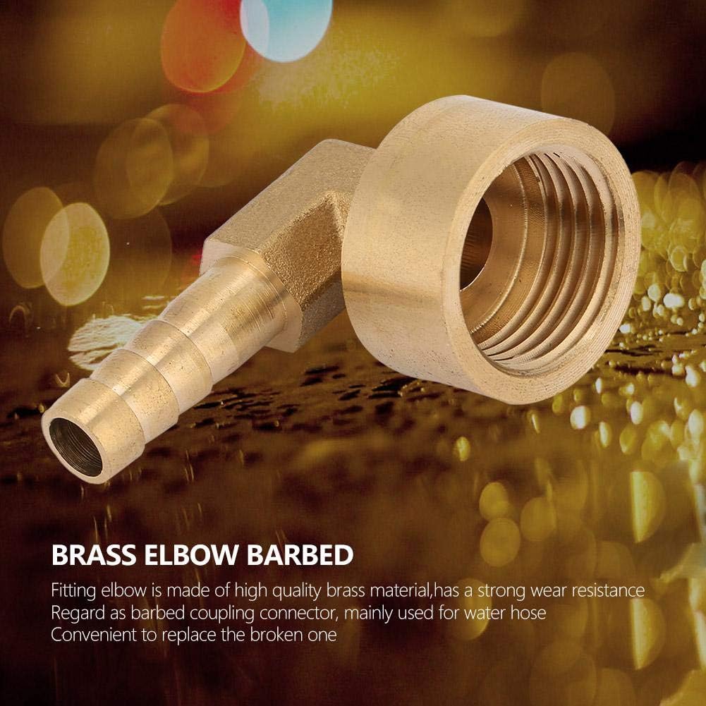 90 Degree Elbow Brass Barb Fitting Female Thread Brass Elbow Hose Barb Coupling Connector Joint Adapter Fitting G1/2 Air/Water/Fuel/Oil/Inert